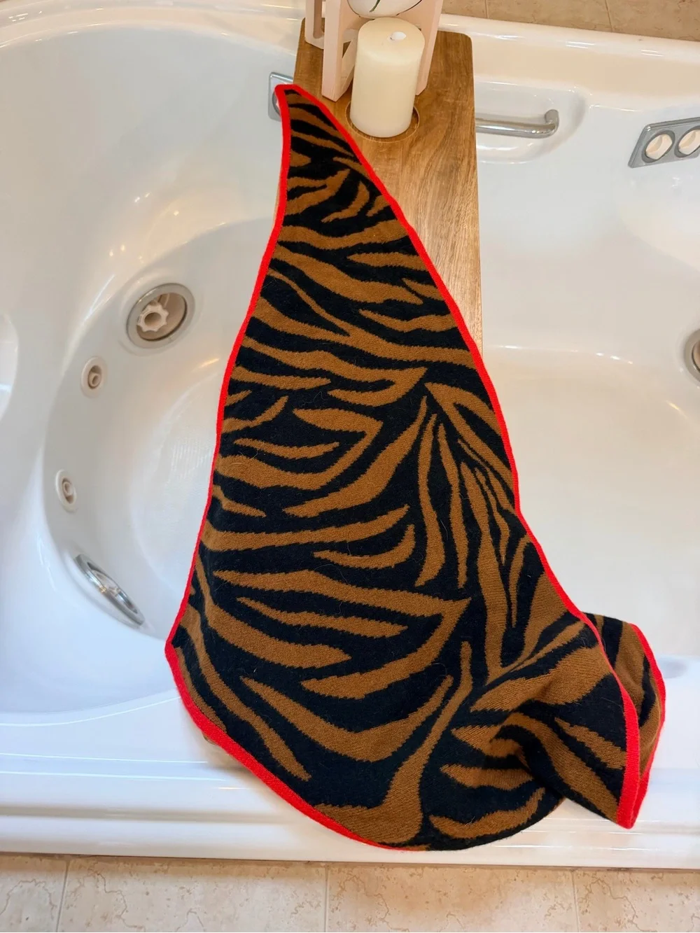 Clare V Triangle Scarf - Brown & Black Zebra $145